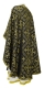 Greek Priest vestments - Soloun rayon brocade S3 (black-gold) back, Standard design