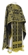 Greek Priest vestments - Iveron rayon brocade S3 (black-gold), Standard design