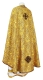 Greek Priest vestment -  Floral Cross rayon brocade S3 (yellow-claret-gold) (back), Standard design
