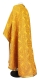 Greek Priest vestment -  Alania rayon brocade S3 (yellow-gold) (back), Economy design
