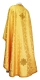 Greek Priest vestment -  Old-Greek rayon brocade S3 (yellow-gold) (back), Standard design