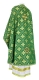 Greek Priest vestments - Mirgorod rayon brocade S3 (green-gold) back, Standard design
