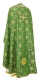 Greek Priest vestments - Salim rayon brocade S3 (green-gold) back, Standard design
