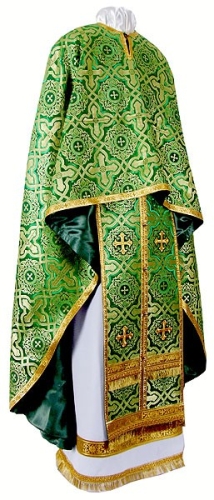 Greek Priest vestment -  rayon brocade S3 (green-gold)