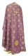 Greek Priest vestments - Salim rayon brocade S3 (violet-gold) back, Standard design