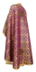 Greek Priest vestment -  Zlatoust rayon brocade S3 (violet-gold) (back), Economy design