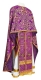 Greek Priest vestments - Alania rayon brocade S3 (violet-gold), Standard design