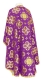 Greek Priest vestments - Kostroma rayon brocade S3 (violet-gold) back, Standard design