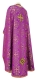Greek Priest vestments - Alania rayon brocade S3 (violet-gold) back, Standard design