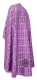 Greek Priest vestments - Lyubava rayon brocade S3 (violet-silver) back, Standard design