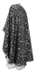 Greek Priest vestments - Soloun rayon brocade S3 (black-silver) back, Standard design