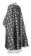 Greek Priest vestments - Lavra rayon brocade S3 (black-silver) back, Standard design