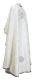 Greek Priest vestments - Myra Lycea rayon brocade S3 (white-silver) back, Standard design