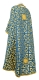 Greek Priest vestments - Cappadocia rayon brocade S4 (blue-gold) back, Standard design