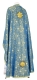 Greek Priest vestment -  Pochaev rayon brocade S4 (blue-gold) (back), Standard design