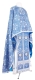 Greek Priest vestment -  Pochaev rayon brocade S4 (blue-silver), Standard design
