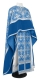 Greek Priest vestments - Pskov rayon brocade S4 (blue-silver) with velvet inserts, Standard design