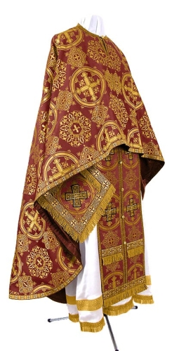 Greek Priest vestment -  rayon brocade S4 (claret-gold)