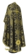 Greek Priest vestment -  Ouglich rayon brocade S4 (black-gold) (back), Standard design