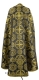 Greek Priest vestment -  Carpathian rayon brocade S4 (black-gold) (back), Standard design