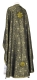 Greek Priest vestment -  Pochaev rayon brocade S4 (black-gold) (back), Standard design