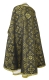 Greek Priest vestments - Rostov rayon brocade S4 (black-gold) back, Standard design