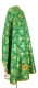 Greek Priest vestment -  Pskov rayon brocade S4 (green-gold) (back), Standard design