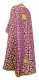 Greek Priest vestments - Cappadocia rayon brocade S4 (violet-gold) back, Standard design