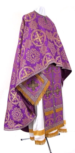Greek Priest vestment -  rayon brocade S4 (violet-gold)