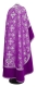 Greek Priest vestments - Pskov rayon brocade S4 (violet-silver) with velvet inserts, back, Standard design