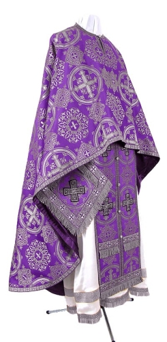 Greek Priest vestment -  rayon brocade S4 (violet-silver)