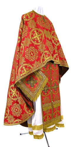 Greek Priest vestment -  rayon brocade S4 (red-gold)