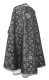 Greek Priest vestments - Rostov rayon brocade S4 (black-silver) back, Standard design