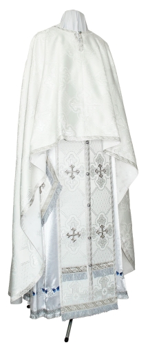 Greek Priest vestment -  rayon brocade S4 (white-silver)