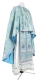 Greek Priest vestment -  Peony rayon Chinese brocade (blue-silver) light, Standard design