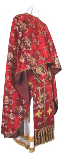 Greek Priest vestment -  rayon Chinese brocade (red-gold)