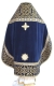 Embroidered Russian Priest vestments - Wattled (blue-gold) variant 1 (back), Standard design