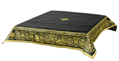Embroidered Holy table cover Protection of the Theotokos (black-gold)