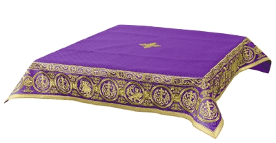 Embroidered Holy table cover Protection of the Theotokos (violet-gold)