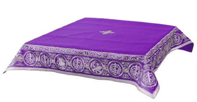 Embroidered Holy table cover Protection of the Theotokos (violet-silver)