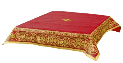 Embroidered Holy table cover Protection of the Theotokos (red-gold)