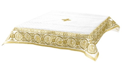 Embroidered Holy table cover Protection of the Theotokos (white-gold)