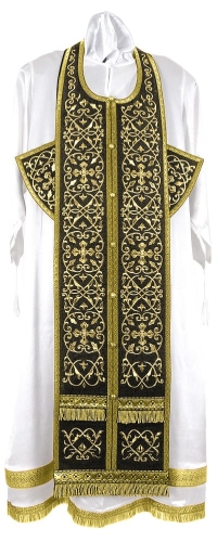 Embroidered Epitrakhilion set - Wattled (black-gold)