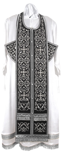 Embroidered Epitrakhilion set - Wattled (black-silver)