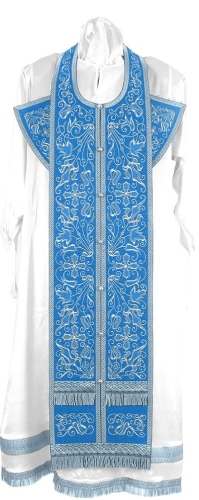 Embroidered Epitrakhilion set - Iris (blue-silver)