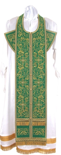 Embroidered Epitrakhilion set - Iris (green-gold)
