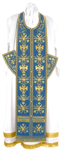 Embroidered Epitrakhilion set - Byzantine Eagle (blue-gold)