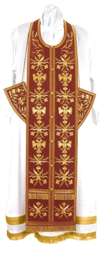 Embroidered Epitrakhilion set - Byzantine Eagle (claret-gold)