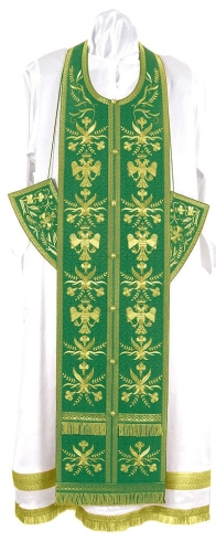 Embroidered Epitrakhilion set - Byzantine Eagle (green-gold)