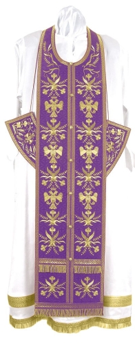 Embroidered Epitrakhilion set - Byzantine Eagle (violet-gold)